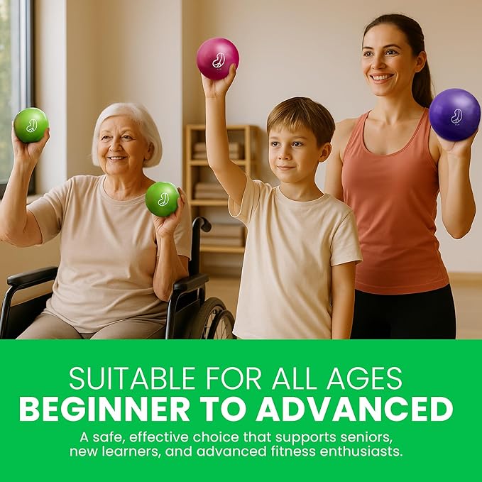 Bean Products Soft Weighted Balls for Exercise - Customizable Workout Balls for Yoga, Rehab, Pilates and Fitness - Latex Free, Easy to Grip, Versatile Physical Therapy Exercise Ball