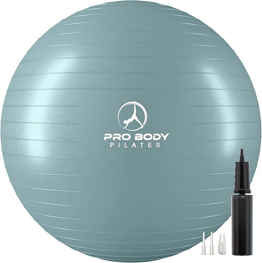 ProBody Pilates Yoga Ball - Fresh Colors Exercise Ball for Stability, Pregnancy, Workout & Physical Therapy