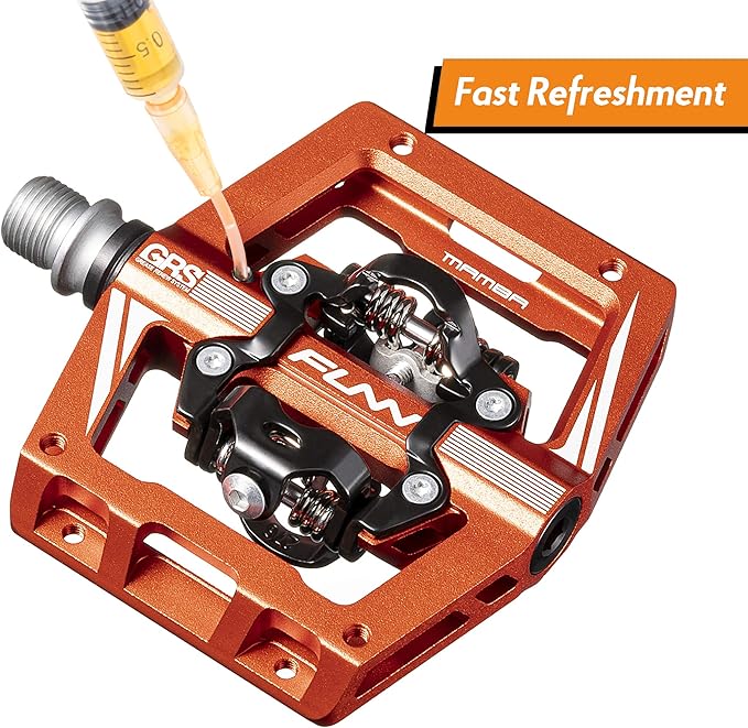 Funn Mamba S MTB Clipless Pedals, Double Sided Clip Compact Platform Mountain Bike Pedals, Compatible with SPD Cleats, 9/16-Inch CrMo Axle Bicycle Pedals for MTB/BMX/Gravel Cycling