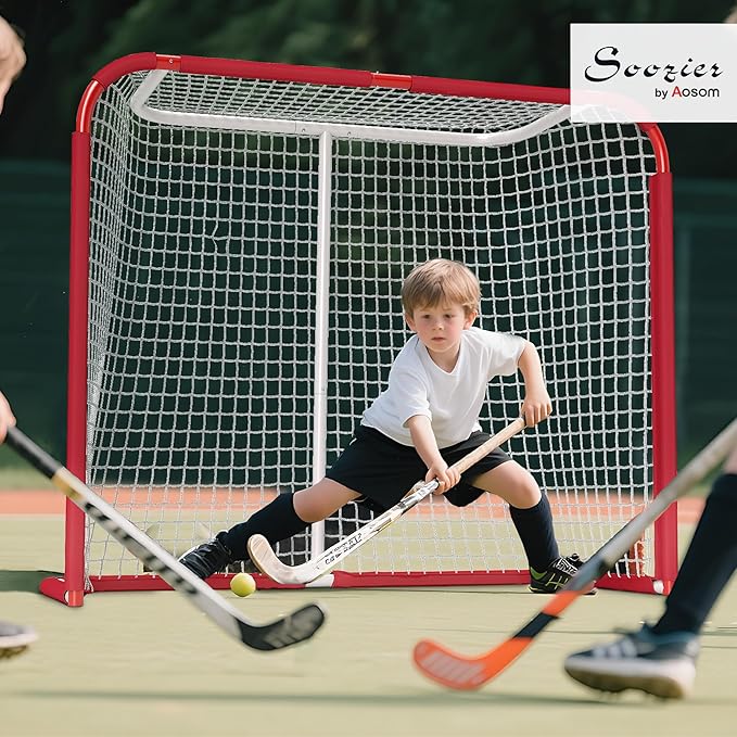 Soozier Soccer Goal, 6 x 4 ft All Weather Practice Soccer Net with Steel Frame, PE Mesh, Soccer Training Equipment for Indoor and Outdoor Use, Easy Assembly