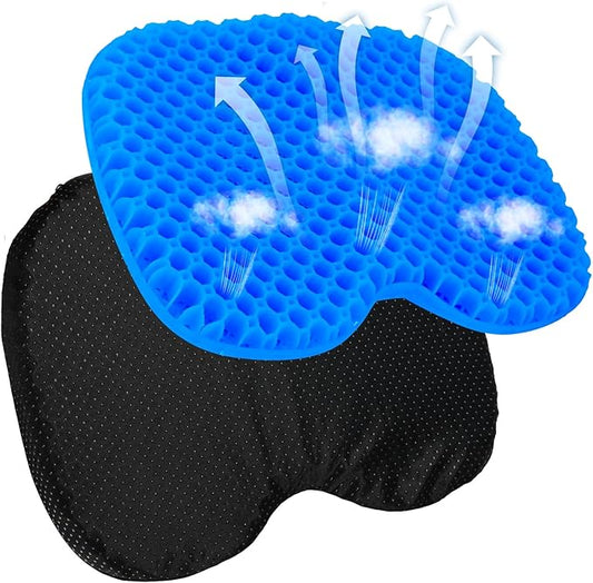 2PCS Anti Slip Kayak Gel Seat Cushion with Cover, Waterproof Seat Cushion Kayak Seat Pad for Sit in Inflatable Kayak, Canoe & Boat Fishing, Rowing, Lifetime Kayak Accessories (Blue)