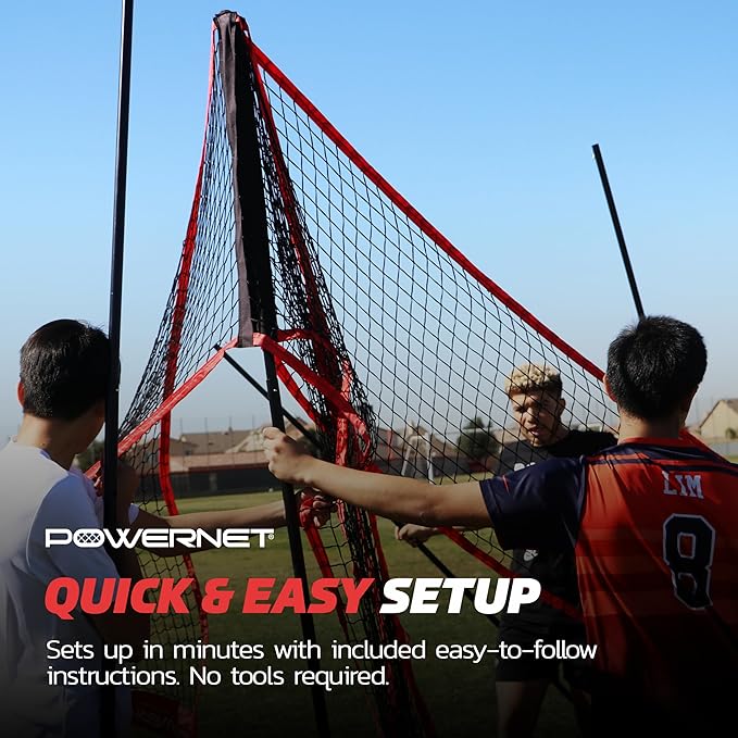 PowerNet Four Square Volleyball Net, Fun New Game, Play at The Park or Beach, 2 Versions