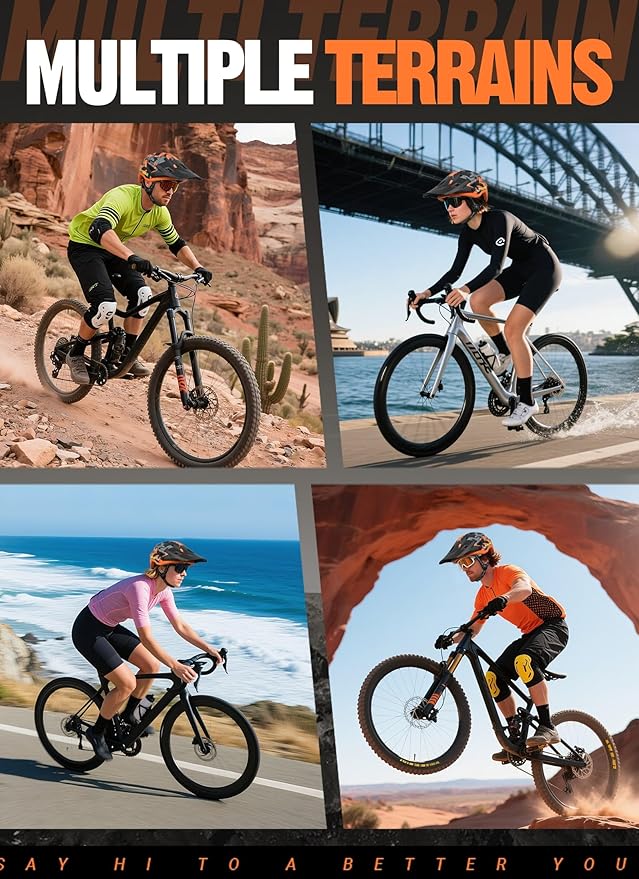 Mountain Bike Helmet for Adults & Youth Lightweight Impact-Resistant with Adjustable Dial & Removable Visor Unisex Helmet for Mountain Biking Bicycle Clcying