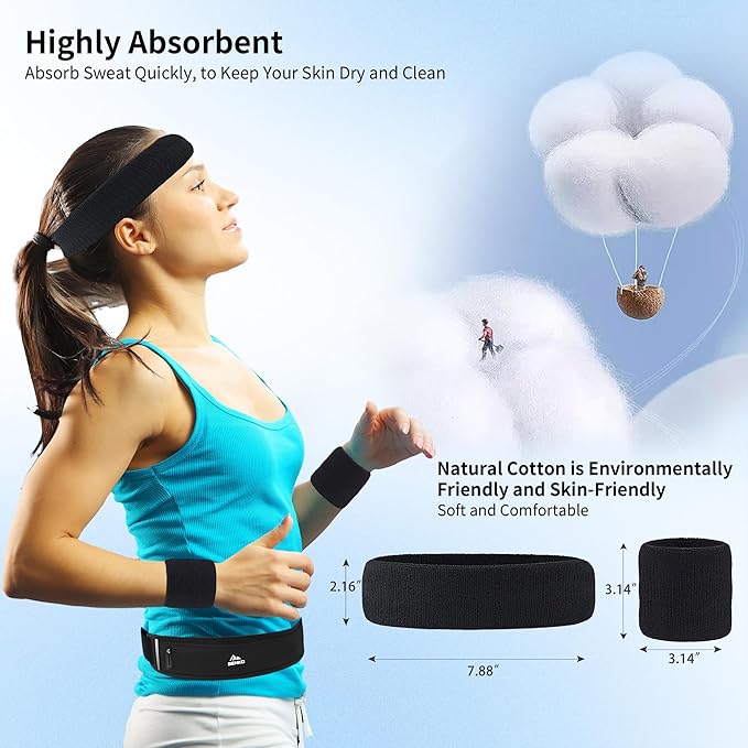 SENIKO Running Belt Hydration with Bottles,Fanny Pack Water Bottle Holder, Zipper Waist Pouch Fits Most phones,Zerobounce Design for Cycling Climbing Marathon (Combination Set)