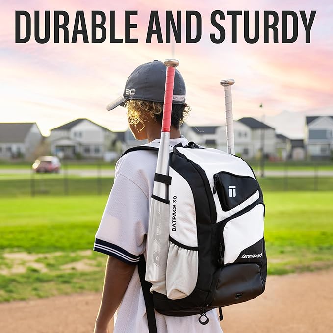 Baseball Bag - Backpack for Baseball, Softball, Tball - Adults & Youth Bat Bag