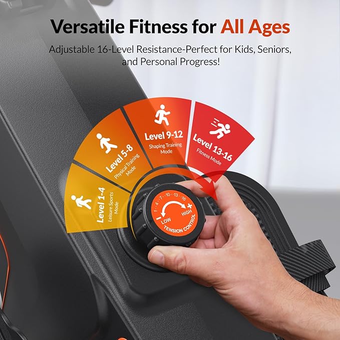 Magnetic Rowing Machines for Home (R05), Water Rowing (R10), 16 Levels of Quiet Resistance Foldable Compact Rowing Machine 350 LB Weight Capacity with Bluetooth, App Supported, Tablet Holder
