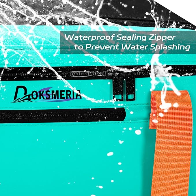 Paddle Board Cooler Waterproof, Super Capacity SUP Paddleboard Deck Cooler with Shoulder Strap & 6 Elastic Rope Clips, Paddle Board Accessories Bag for Stand Up Paddleboard and Kayak