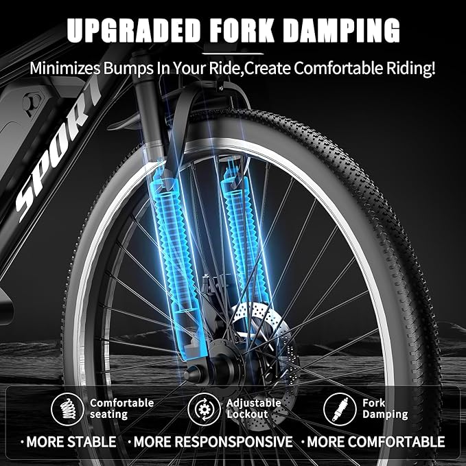 G26 Electric Bike for Adults, 26" Electric Mountain Bike with 750W Peak Brushless Motor, Max 35-45 Miles 25MPH Electric Bicycles, Removable Battery, Ebike for Adults 7-Speed, LCD Display