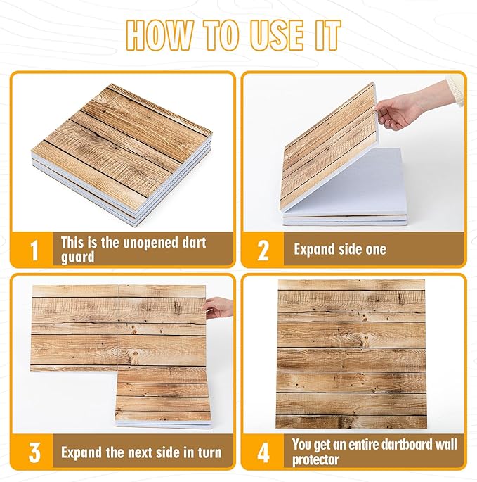 Felt Wood Grain Dart Board Wall Protectors Square Dart Board Backing Tiles Dartboard Backboard Cork Backboard Alternative
