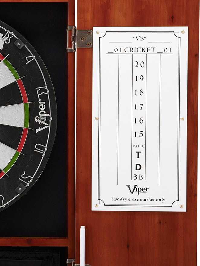 Viper by GLD Products Metropolitan Solid Wood Cabinet & Sisal/Bristle Dartboard Play-Ready Bundle