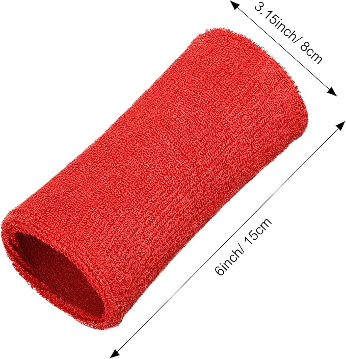 WILLBOND 6 Inch Wrist Sweat Bands for Men Women Tennis Elastic Athletic Long Sweatband Wrist Absorbent for Basketball Tennis Running Outdoor Activity