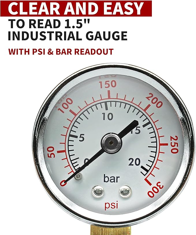 BV Mini Bike Pump Portable Frame Pump, Shock Pump for Bike Shock, Air Ball Pump Inflator with Ball Pump Needles, Mini Pump Fits Presta & Schrader- Smart Valve