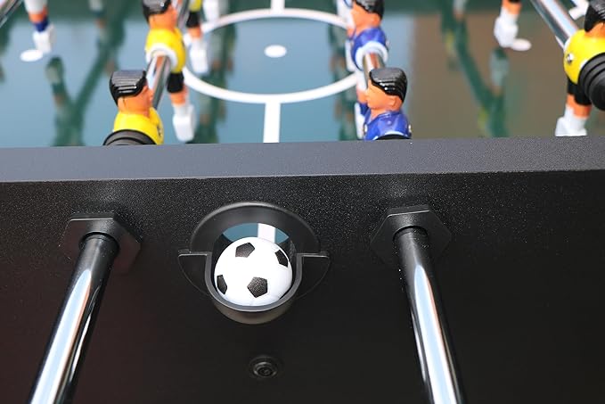 54" Foosball Table - Soccer Table Game for Home/Office, Foosball Table with Levelers, Heavy Duty MDF & Steel Construction with Chrome Players - Includes 4 Balls (Black)