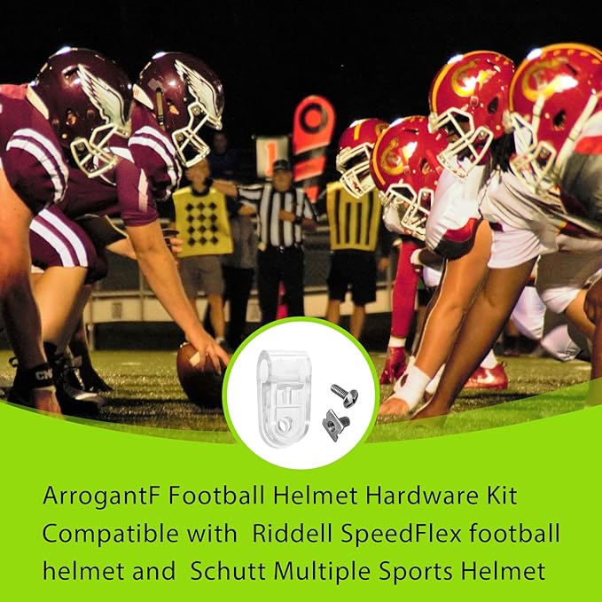 Football Helmet Clips Screws Nuts Compatible with Schutt F7 & Riddell Multiple Sports Helmet,Use for Repairing Baseball, Softball Soccer and More Youth Football Helmet Facemask Hardware Kit