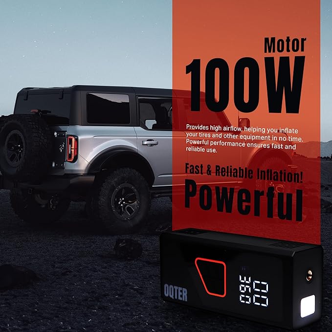 Tire Inflator Portable Air Compressor, 150PSI Portable Tire Inflator For Car, Air Pump for Car Tires with Tire Pressure Gauge Tools, 6000mAh Smart Pump Tire Inflator for Car, Motorcycle & Bike Pump