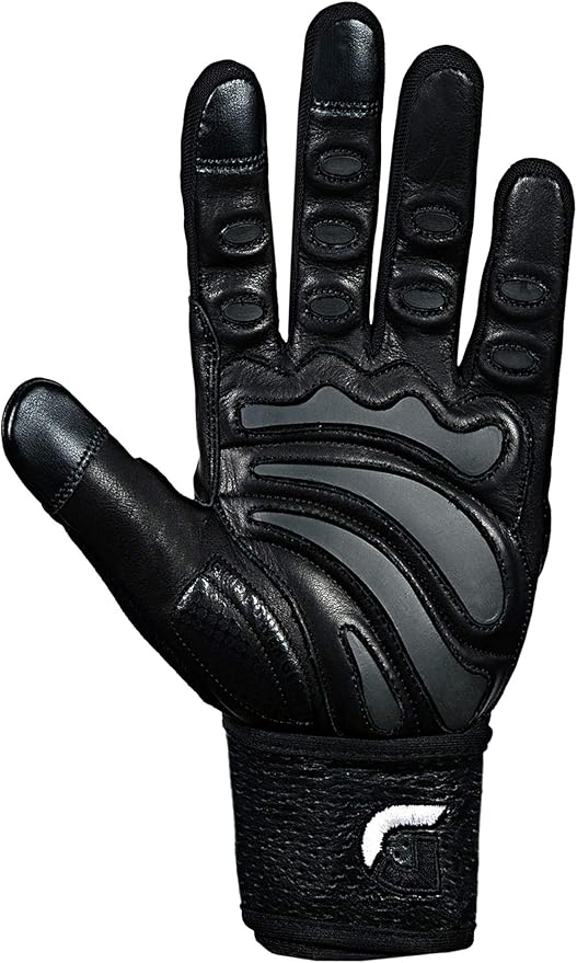 Elite Leather Gym Gloves with Built in 2" Wide Wrist Wraps Grip & Design for Weightlifting Power Lifting Bodybuilding & Strength Training Workout Exercises, Size : Small