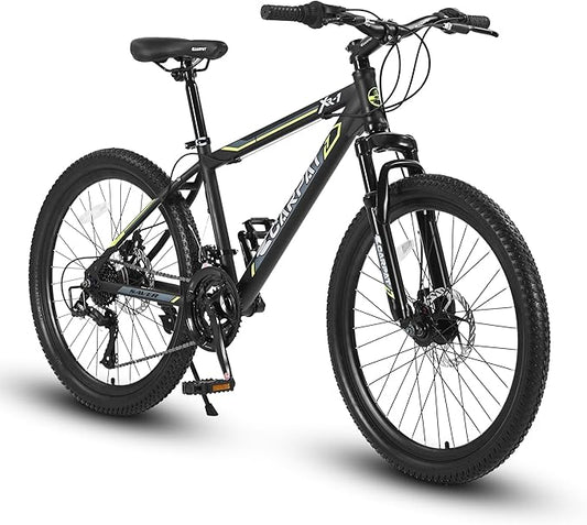 24/26/27.5 Inch Wheels Mountain Bike Shimano 21 Speeds with Mechanical Disc Brakes Aluminum/High-Carbon Steel Frame Suspension MTB Bikes Mountain Bicycle for Adult & Teenagers