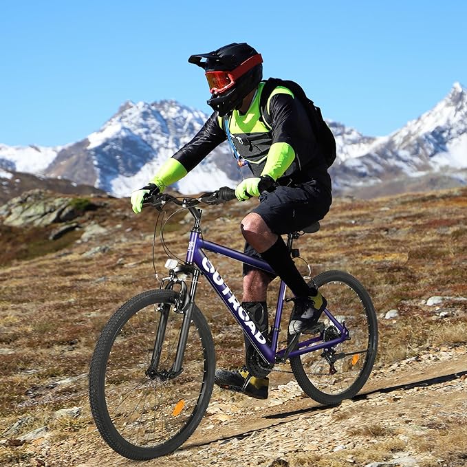 Outroad 26 Inch Mountain Bike, 7/21-Speed/High-Carbon Steel/Aviation Grade Frame, Dual Disc/V Brake, Adjustable Ergonomic Seat Bicycle for Men Women Adult, Quick Assembly in 20 Minutes