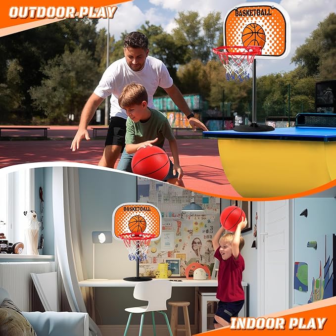 NZQXJXZ Indoor Basketball Hoop Mini Desktop Basketball Hoop Indoor, Tabletop Hoops Set with Two Balls and Suction Cup Mini Basketball Sets Toys for Desk Table Bedroom for Kids and Adults