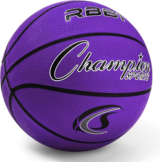 Champion Sports Rubber Basketballs – Heavy Duty Pro-Style, Indoor/Outdoor Use, Premium Basketball Equipment for Physical Education, Various Sizes & Colors (Size 3, 5, 6, 7)