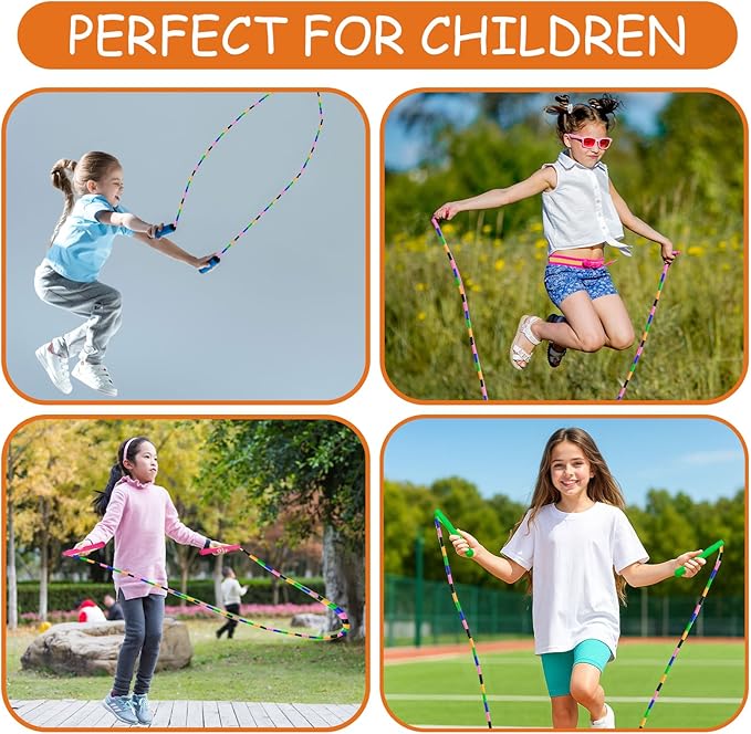 Beaded Jump Rope 1 Pack/2 Pack, ACEONE Segmented Skipping Rope for Kids Adults, Adjustable Tangle-Free Toddler Jumping Rope for Fitness Exercise Training