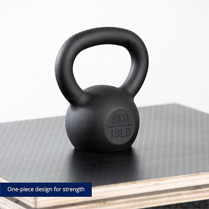 Titan Fitness Cast Iron Kettlebell, Single Piece Casting, KG and LB Markings, Full Body Workout