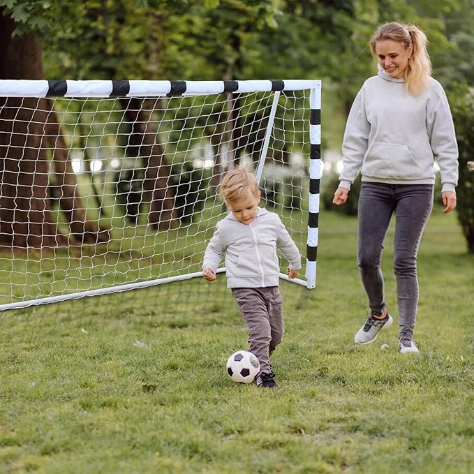 Combination Soccer Goal Portable Soccer Goals for Backyard Steel Frame Football Goal with All Weather Net for Kids Youth