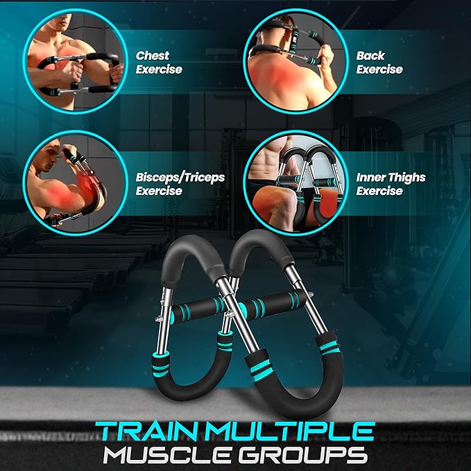 Twister Arm Trainer, Adjustable Twister Arm & Chest Exercise Equipment for Men & Women with 3 Resistance Levels (40-100lb), Detachable Power Twister, Home Gym Workout Trainer, Anti Slip Handle & A Bag