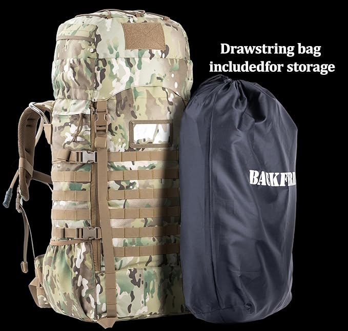 75L Tactical Backpack with Internal Frame, MOLLE, and Hydration System