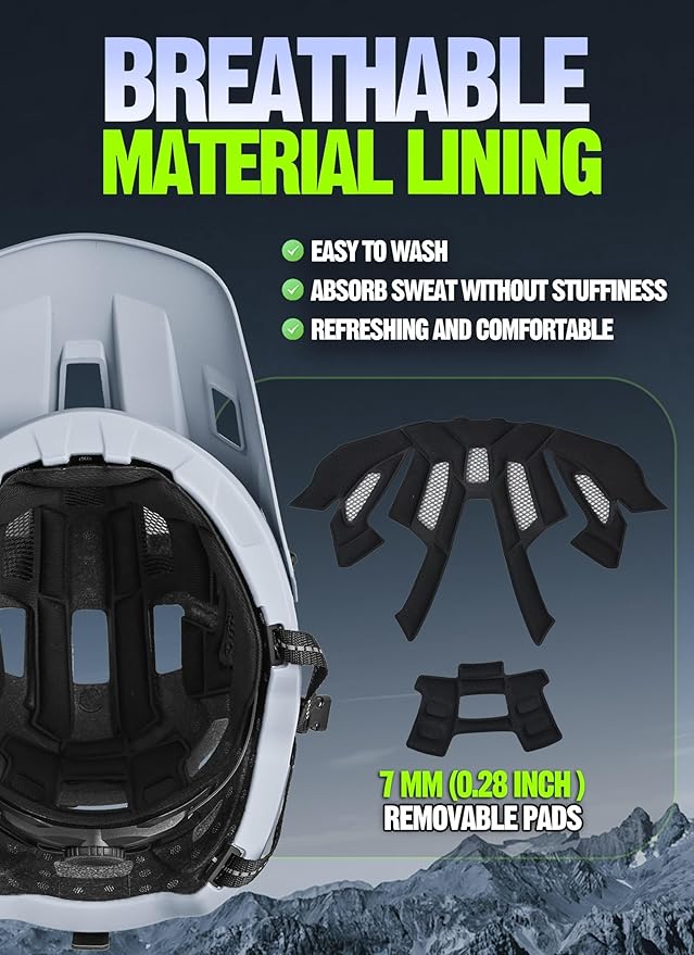 Mountain Bike Helmet for Adults & Youth Lightweight Impact-Resistant with Adjustable Dial & Removable Visor Unisex Helmet for Mountain Biking Bicycle Clcying