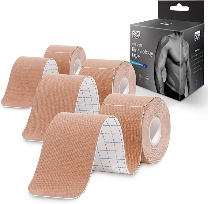 Deke Home - Kinesiology Tape Precut Strips (3 Pack), 20 Strong Adhesive 10in Elastic Strips, Waterproof Athletic Tape for Injuries, Knee, Ankle, Muscle, Joint, Latex-Free