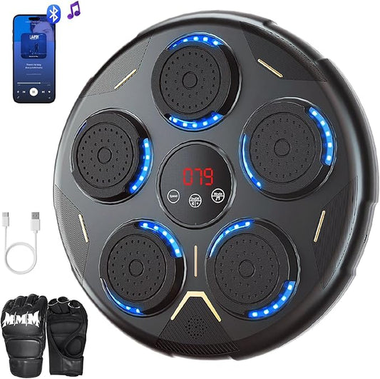 Music Boxing Machine, Smart Bluetooth Boxing Equipment, 9 Modes & 9 Speeds, Boxing Punching Bag with Gloves