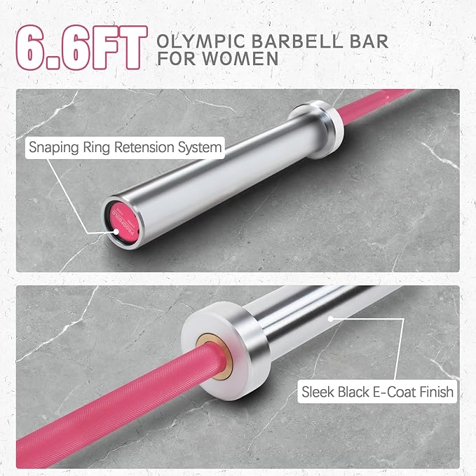 PROOFGOLD 6.6ft/7ft Olympic Barbell Bar 35Lb(15kg)/45LB(20kg) Barbell,Bench Press Bar for Squats and Deadlifts,Olympic Weight Bar for Home Gym,Womens Mens barbell(2inch),500LB/700LB/1000LB