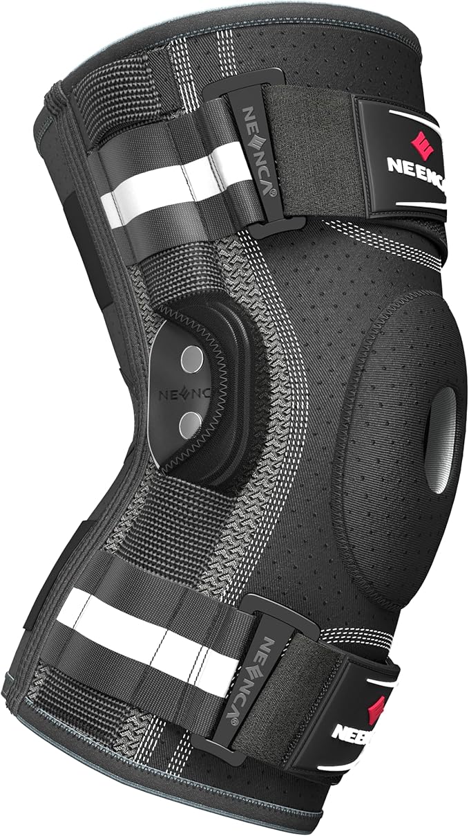 NEENCA Professional Knee Brace for Knee Pain, Hinged Knee Support with Removable Dual Side Stabilizers, Strong Stability for Joint Pain Relief, Arthritis, Meniscus Tear, ACL, PCL, MCL, Runner, Workout
