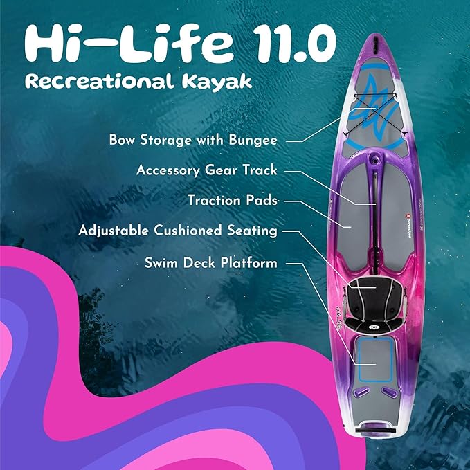 Perception Hi Life 11 | Sit on Top Kayak for Adults | Hybrid SUP Stand up Paddle Board Kayak | 11'