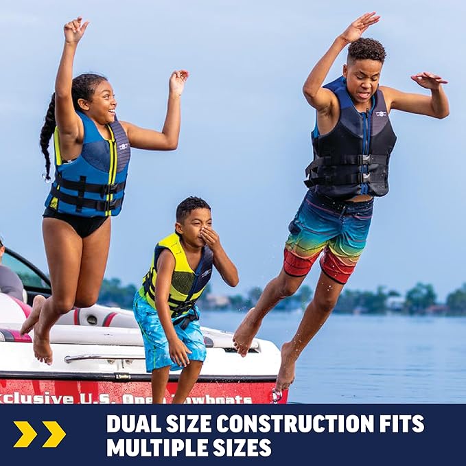 WOW Sports Life Jacket, US Coast Guard Approved Life Vest for Fishing, Kyaking, & Boating PFD, Blue - 2XL/3XL