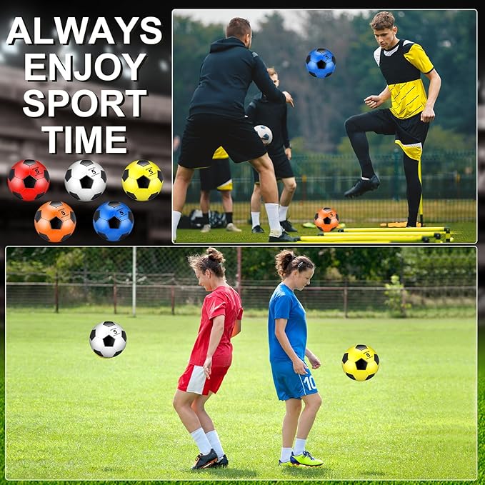 Libima 13 Pcs Soccer Ball Bulk 10 Pcs Official Soccer Ball with 2 Pump and Carry Bag Indoor Outdoor Training Game Sport Gift for Youth Adult Back to School