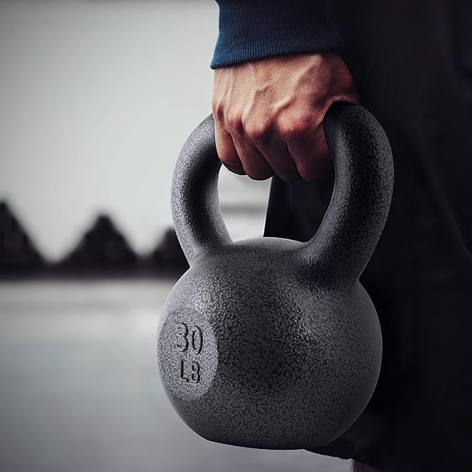WF Athletic Supply Hammerstone Painted Cast Iron Kettlebells, Home & Gym Equipment, Great for Strength Training, Full Body Workout & Crossfit Training, Color & Size Options Available in 10-80 Pounds