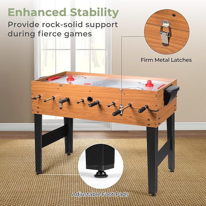 Giantex 3-in-1 Multi Game Table, 48 Inch Combination Game Tables with Foosball, Hockey, Billiards, Combo Game Table Set for Adults Kids Gifts Family Night Arcade Game Room