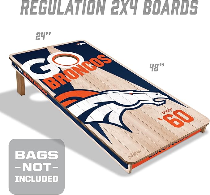 YouTheFan NFL 2’ x 4’ Professional Wood Cornhole Game
