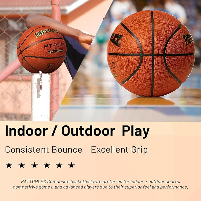 Basketball 29.5" - Official Size 7-Composite Leather - Indoor/Outdoor Basketball Ball for Adult Men