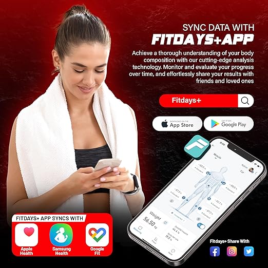 Smart Digital Body Bathroom Scale – 29 Health Body Metrics – for Advanced Fitness Enthusiasts – Durable Tempered Glass – 8 Electrodes Sensors – Smartphone App Support Bluetooth Connection