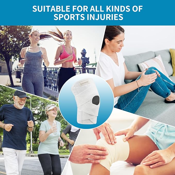 Galvaran Knee Brace with Side Stabilizers for Meniscal Tear Knee Pain ACL MCL Arthritis Injuries Recovery, Breathable Adjustable Knee Support for Men and Women