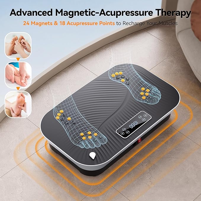 Vibration Plate Exercise Machine - 180 Speed Levels, 350 lbs Weight Capacity, Remote Control, Portable Whole Body Workout Platform for Weight Loss, Lymphatic Drainage, Home Gym Fitness Equipment