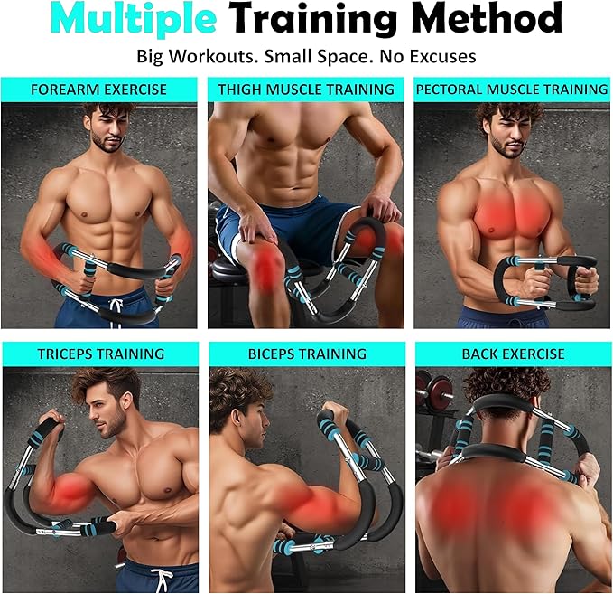 Twister Arm Exerciser – Adjustable Power Bar for Chest, Arm & Shoulder Workouts, Detachable Upper Body Workout Equipment for Home & Gym, Twister Arm Trainer, 40–110 lbs