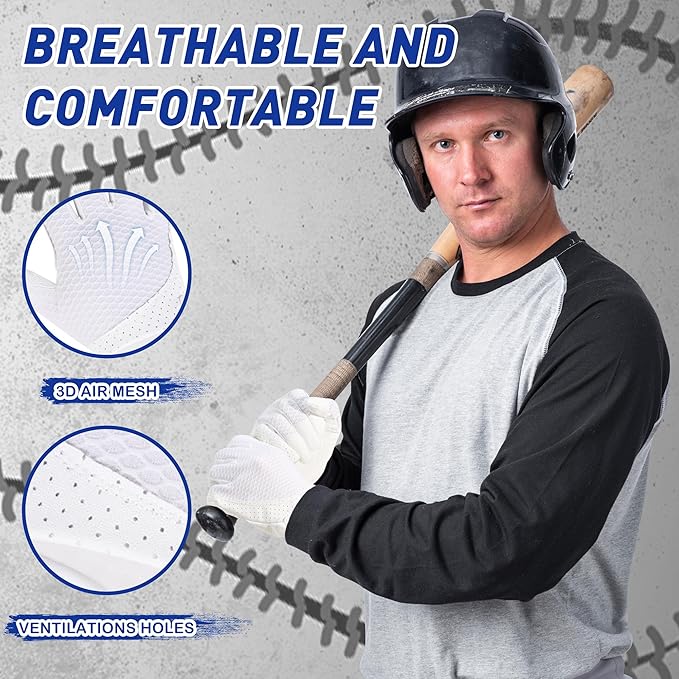 HLDD HANDLANDY Batting Gloves – Durable Grip, Breathable Baseball Softball Gloves for Adults Youth Kids – Gift for Players