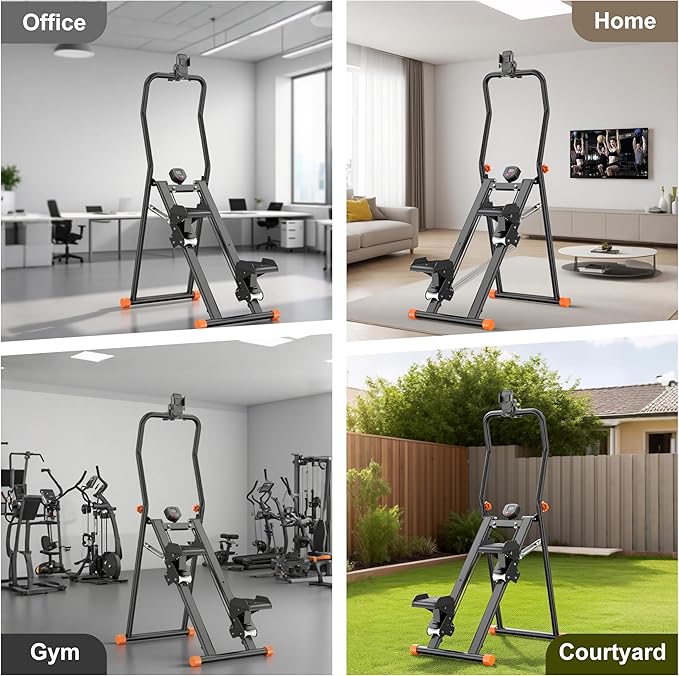 EPHESPORT 2.0 Stair Stepper for Home Gym, 3-Level Adjustable Resistance Vertical Climber Machine, Full-Body Cardio Workout Equipment with Adjustable Handlebar & Pedals, 90% Pre-Assembled Stair Climber