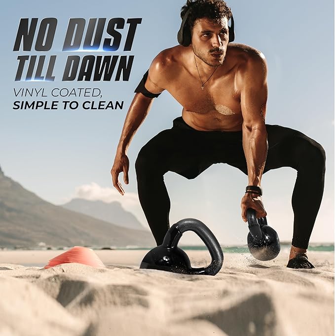 Yes4All Kettlebell Set Vinyl Coated Weights Combo for Full Body Workout Equipment Push up, Grip Strength Training, Dumbbell Weights Exercises