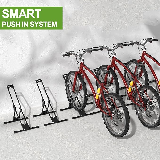 RELIANCER 3 Adjustable Bike Storage Stand,Bicycle Floor Parking Rack,Steady Bike Wheel Holder Fit All Mountain & Road Bikes,Indoor Outdoor Cycling Storage Organizer,Apartment Garage Cycle Tires Holder