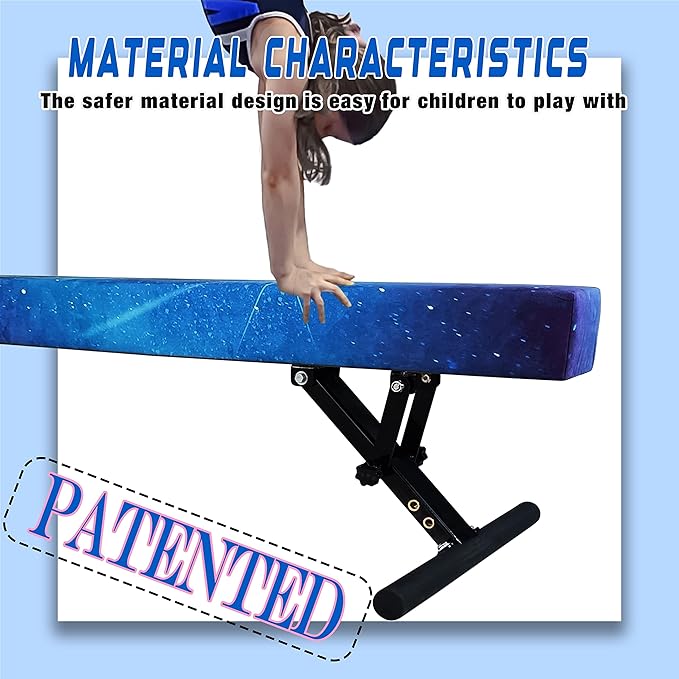 Adjustable Balance Beam Gymnastics Beam 8 FT Adjustable Height Beams for Kids, High and Low Floor Beams,Gymnastics Equipment for Kids Adults Training at Home and Gym Center